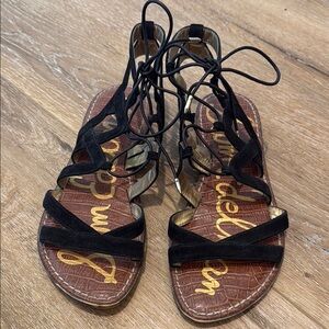 Sam Edelman Black Lace-Up Sandals